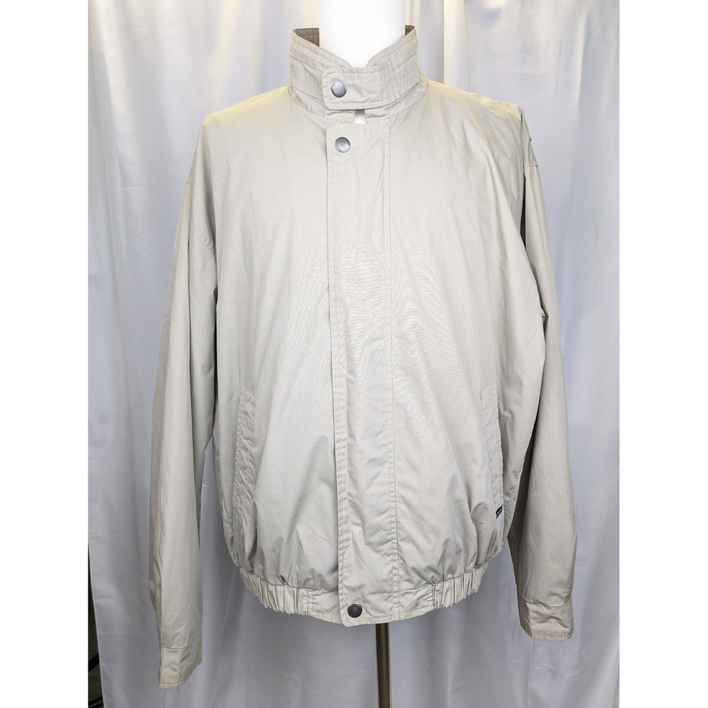 Members Only Mariner Jacket Mens 1X Tan Windbreaker Cotton Blend Zip‎ Up Vintage